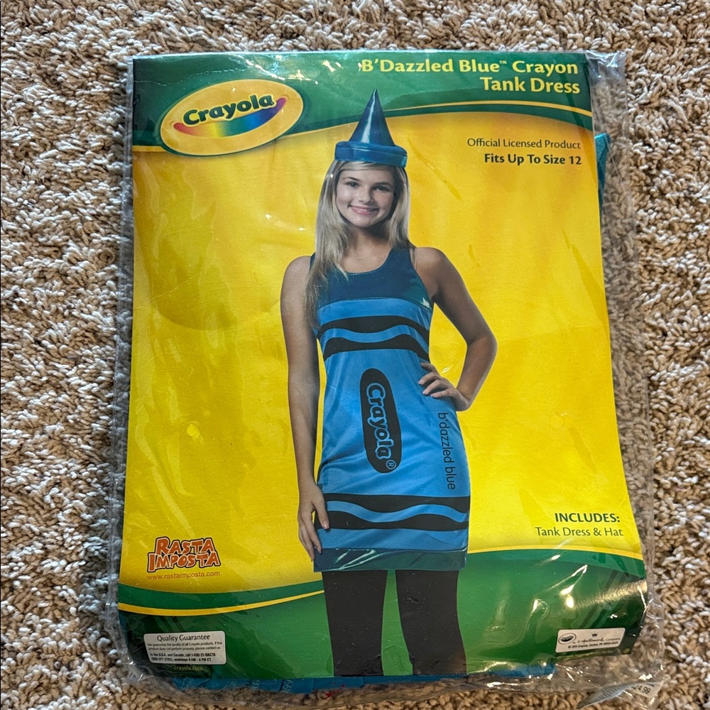 Spirit Rasta Imposta Halloween Crayola tank dress B’dazzled Blue crayon sz 12